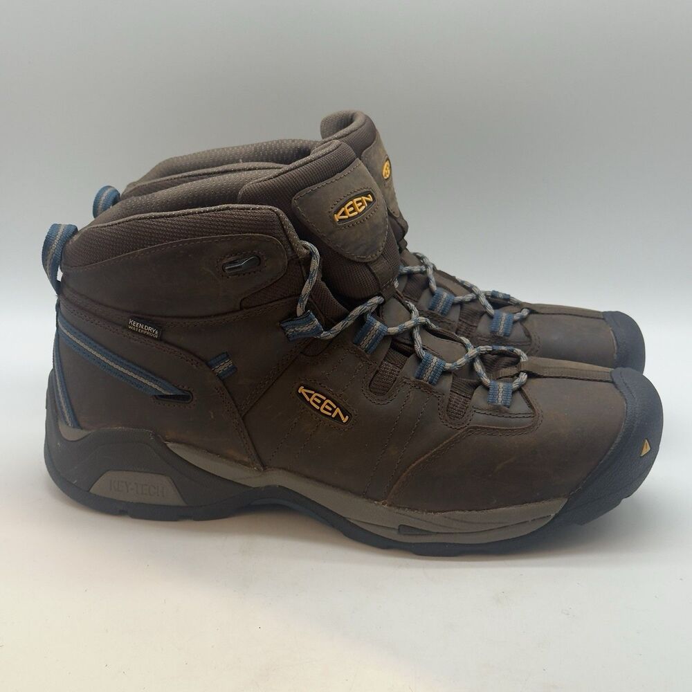 KEEN Utility Detroit Waterproof Safety Work Boots Men's 15 EE Brown Lace Up EH
